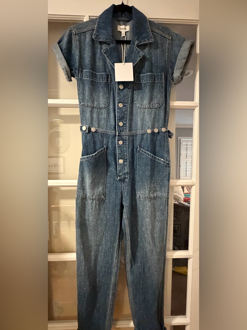 pistola Blue Denim Jacket with Notched Collar